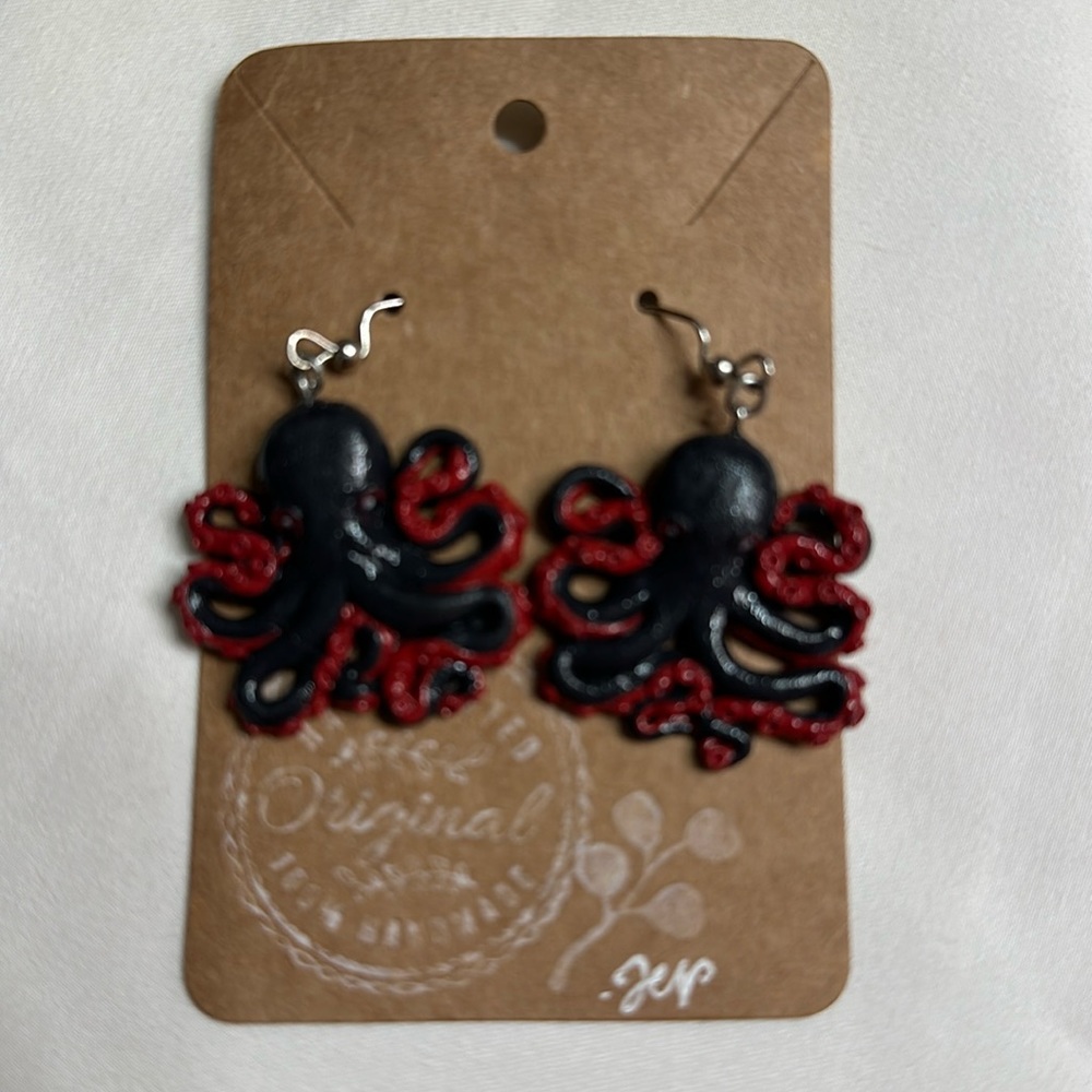 Original Art Octopus Earrings